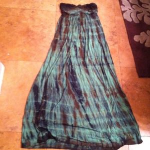 Strapless tie dye summer dress