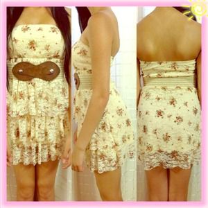 Strapless Floral Dress + Belt
