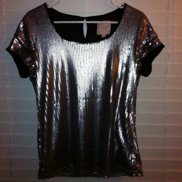 Silver Sequin Top