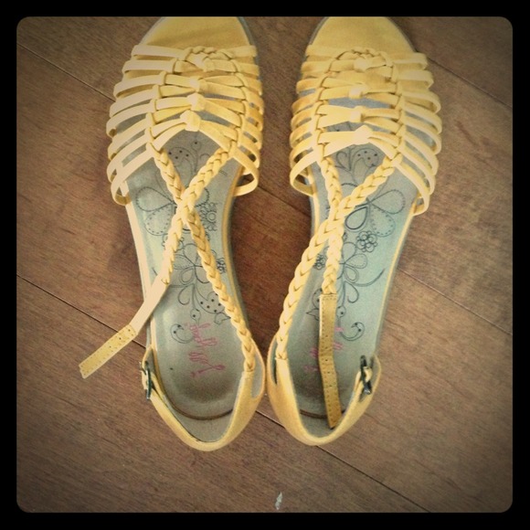 Cute strappy yellow sandals