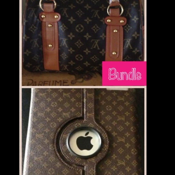 Bundle LV Logo Handbag And IPad 360 case