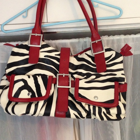 Large red zebra bag in new condition!