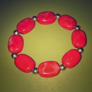 Coral beaded bracelet