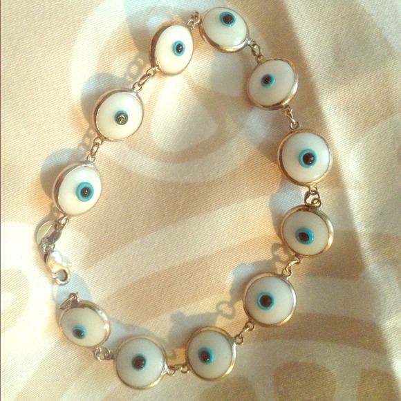 Evil Eye Bracelet - White