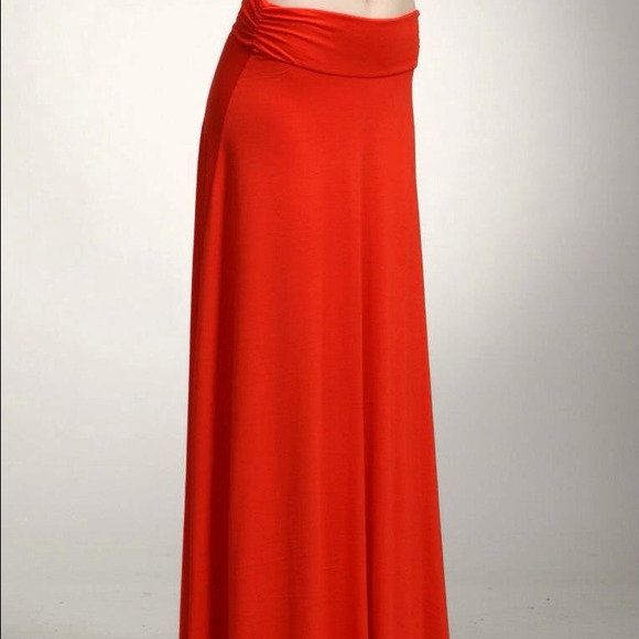 Red Maxi Skirt
