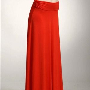 Red Maxi Skirt