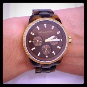 NWT Michael Kors Tortoise Jet Set Watch MK5038