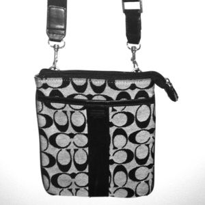 Coach cross-body /black and grey