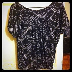 Black and white top w/ string that ties on bottom