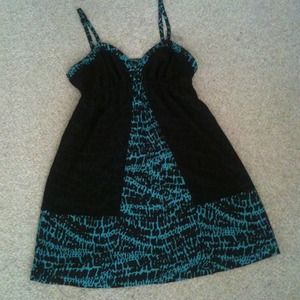 Small green leopard print spaghetti strapped dress