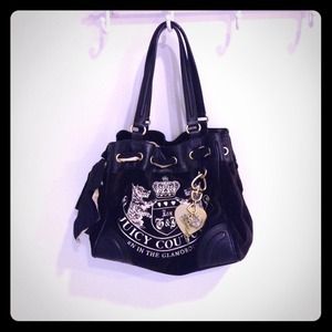 ❌SOLD❌Juicy Couture Black/Gold Velour Tote