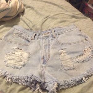 High waisted studded shorts