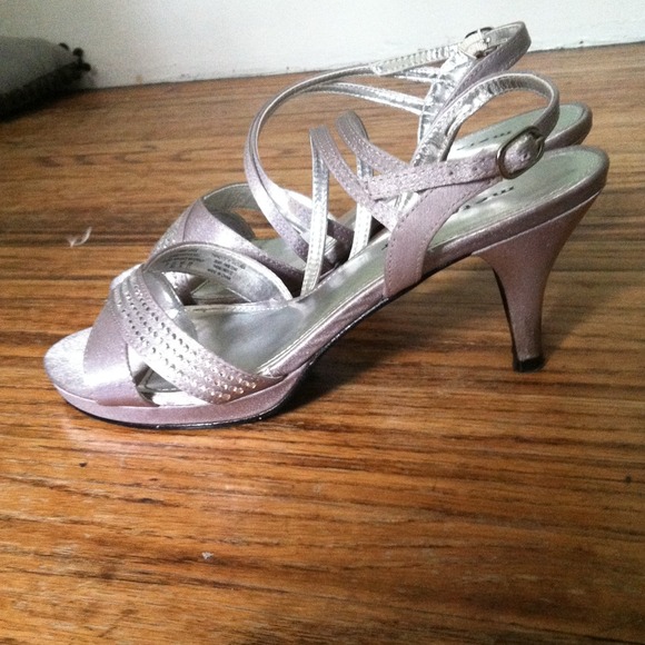 Silver sandal heels- worn once in a wedding!