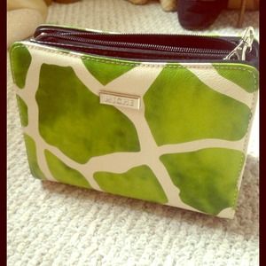 Small Miche purse - green giraffe print