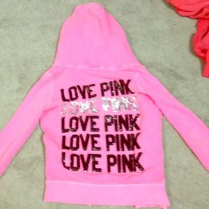 love pink sequence hoodie Victoria Secret