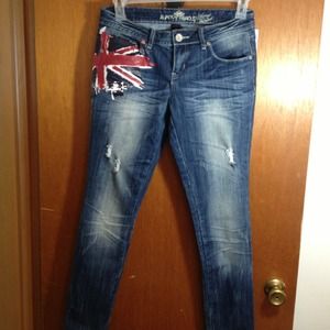 🍉Delia's Union Jack skinny jeans