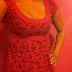 Pink flowered blouse