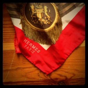 Silk equestrian themed Hermes scarf - very regal