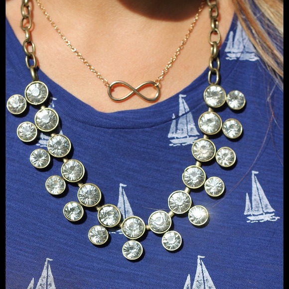 SOLD double crystal brûlée necklace - Picture 2 of 3