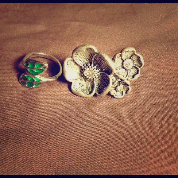 2 silver costume rings