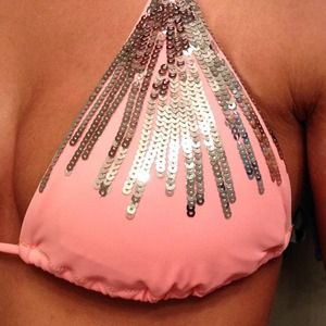 VS sequin neon coral bikini