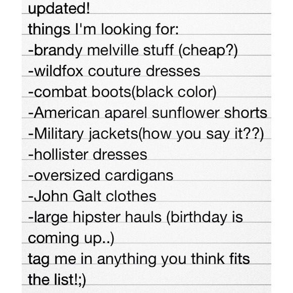 Wish list