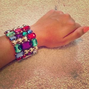 Stand out multi color gem bracelet!