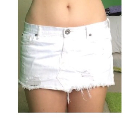White Hollister denim mini skirt!
