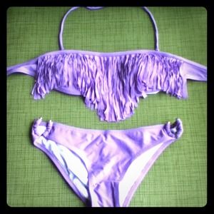 GIVEN to my friend Purple fringe bikini NWOT