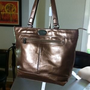 Copper color bag.