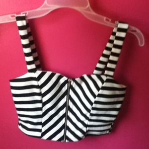 A black and white half shirt