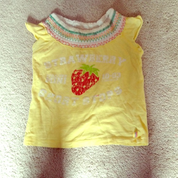 Cute strawberry yellow shirt.