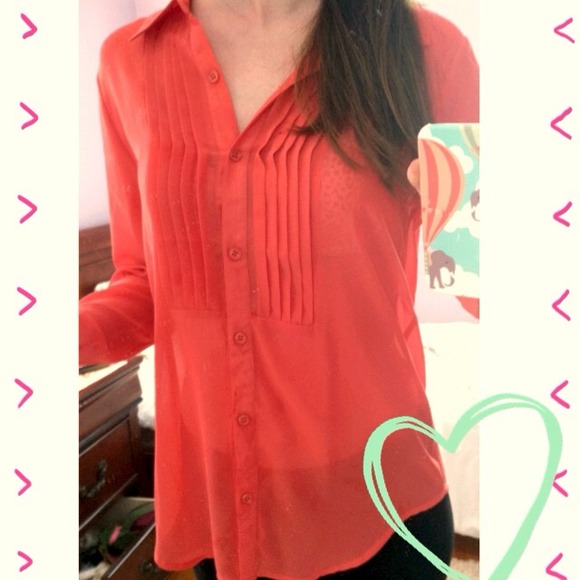 Sheer Peach button-down