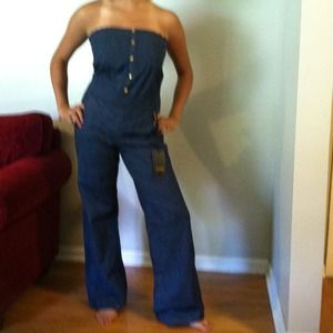 Blue jean jumpsuit.