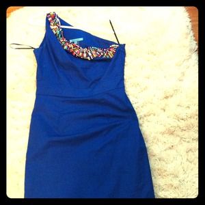 Size medium Minuet one shoulder royal blue dress
