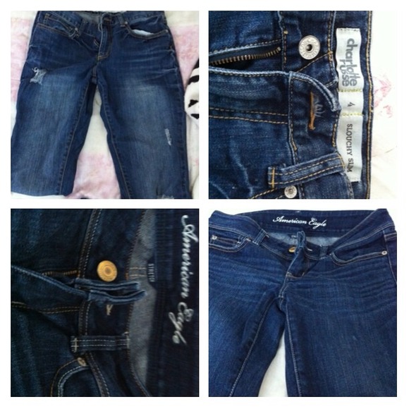Dark navy blue pants and ripped jeans.IT's Bundle!