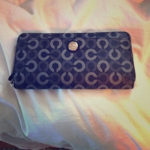 Authentic gray and black Coach wallet