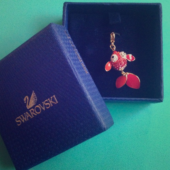 Authentic Swarovski Red Fish Charm
