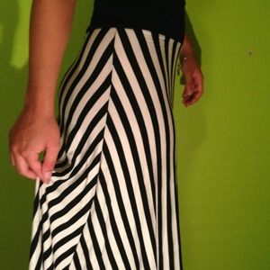 High low stripes skirt