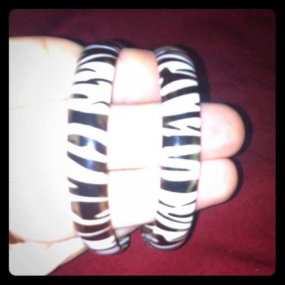 Zebra hoop earrings