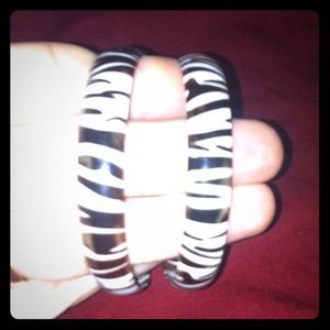 Zebra hoop earrings