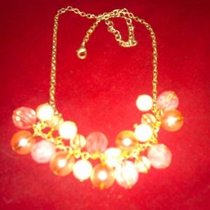 Silver chain necklace with beading