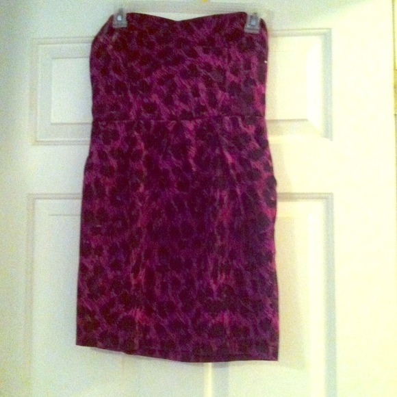Purple and black leopard dress
