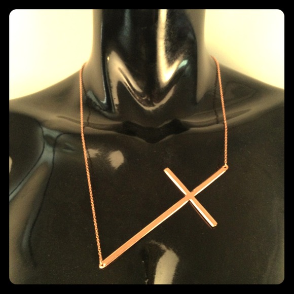Unique cross necklace in rose gold, silver or gold