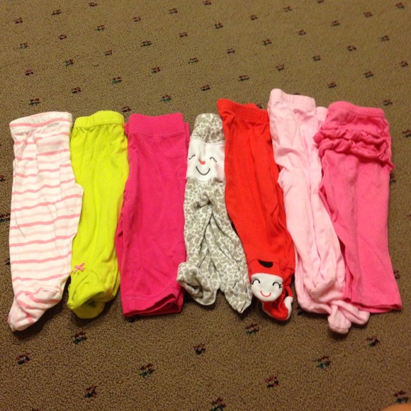 Six girl pants 3-6 months old!
