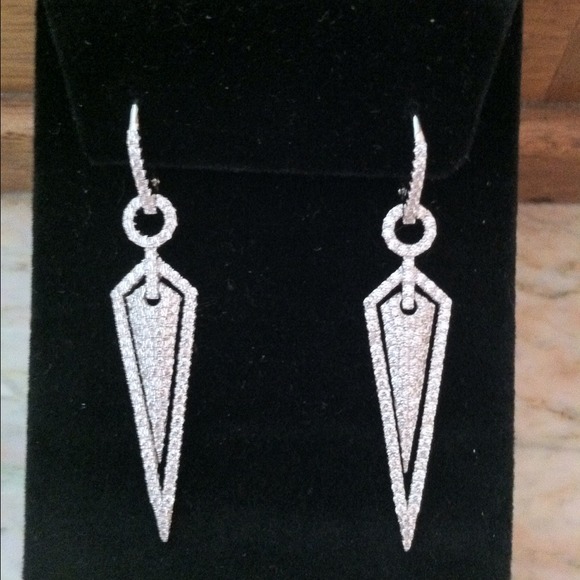 micro pave Sterling silver 925 earrings high end