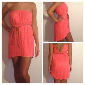 CORAL high low dress