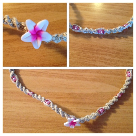 Jewelry - pink hemp necklace