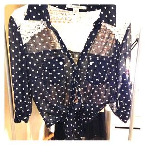 Dotted lace shirt