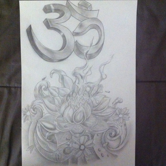 Lotus flower and om symble